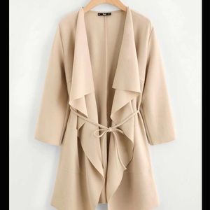 SHEIN Waterfall Collar Wrap Coat
